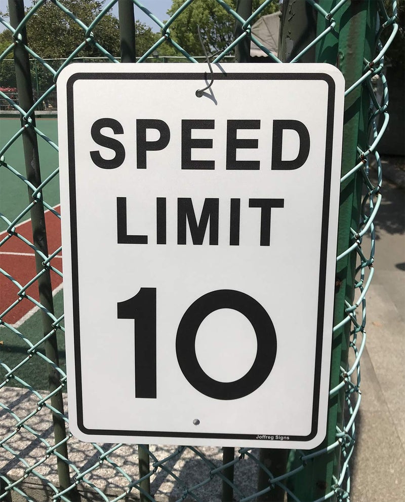 Joffreg Speed Limit 10 MPH Sign,17 x 12 inches,Reflective Aluminum,2 Pack - Image 3